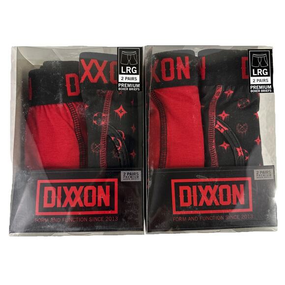 NIB Dixxon Flannel Company Men’s Large Premium Boxer Briefs Assorted 4 Pairs - Picture 1 of 3